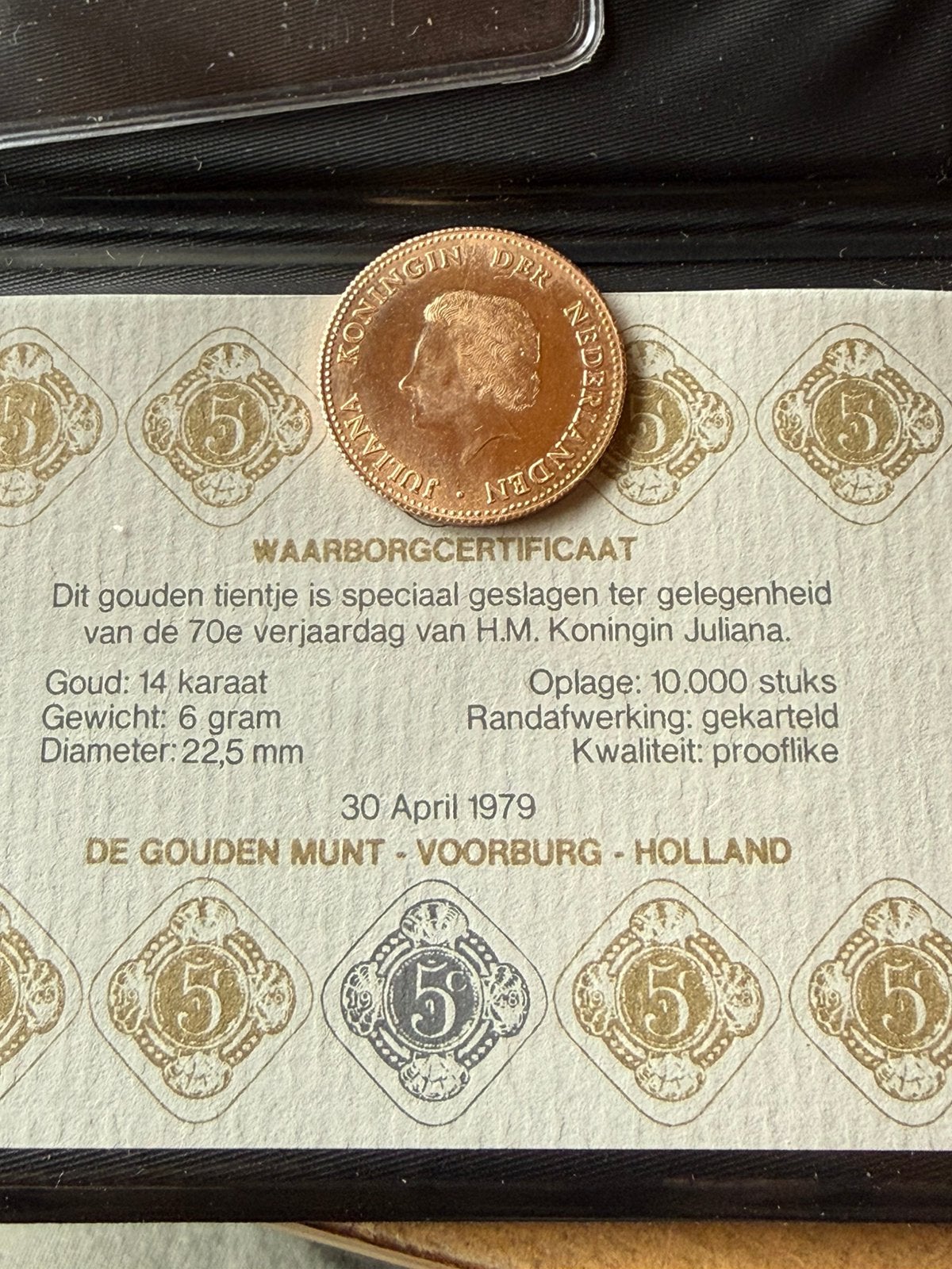 Gouden tientje 1979, Koningin Juliana, Losse munt, 10 gulden, Goud