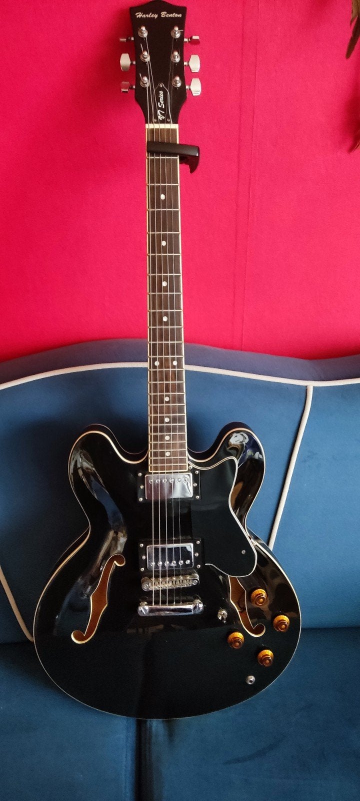 Harley Benton HB-35 Plus ES-stijl semi-hollow gitaar, Ophalen, Zo goed als nieuw, Semi-solid body, Overige merken