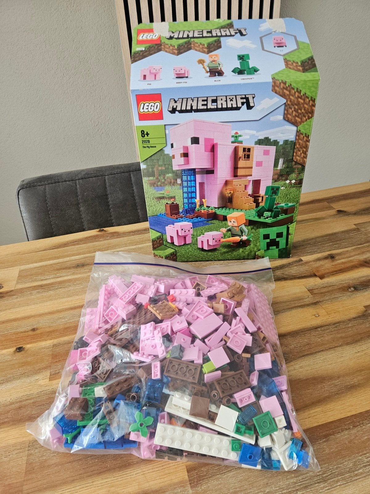 Lego Minecraft 21170 Het Varkenshuis - Zonder handleiding, Gebruikt, Minecraft, Lego, Ophalen of Verzenden