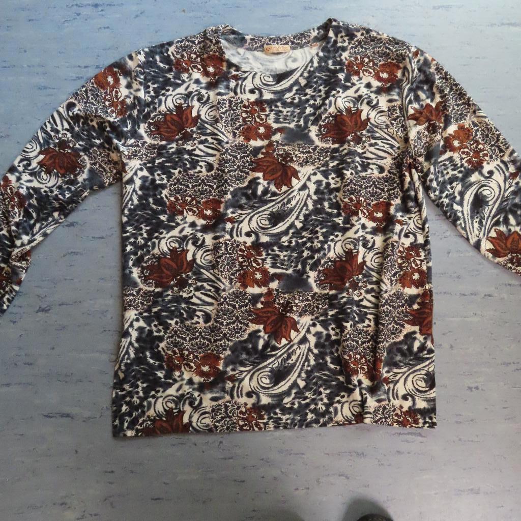 shirt dames AoErDuo XXL XXXL shirt blauw bruin, Overige kleuren, Verzenden, Maat 46/48 (XL) of groter, Zo goed als nieuw