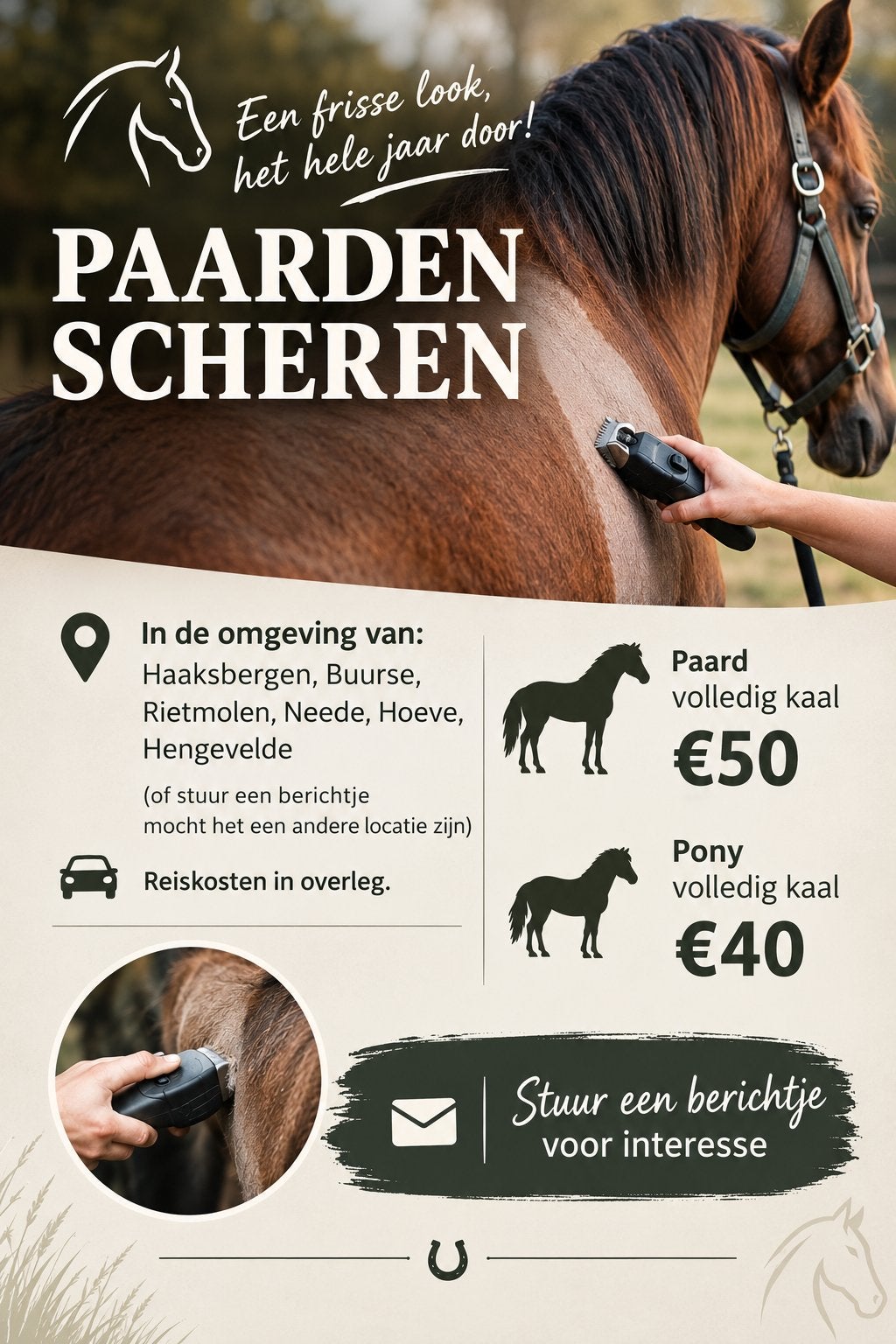 Paarden/Pony’s scheren!, Vacatures, Vanaf 10 jaar, Overige vormen