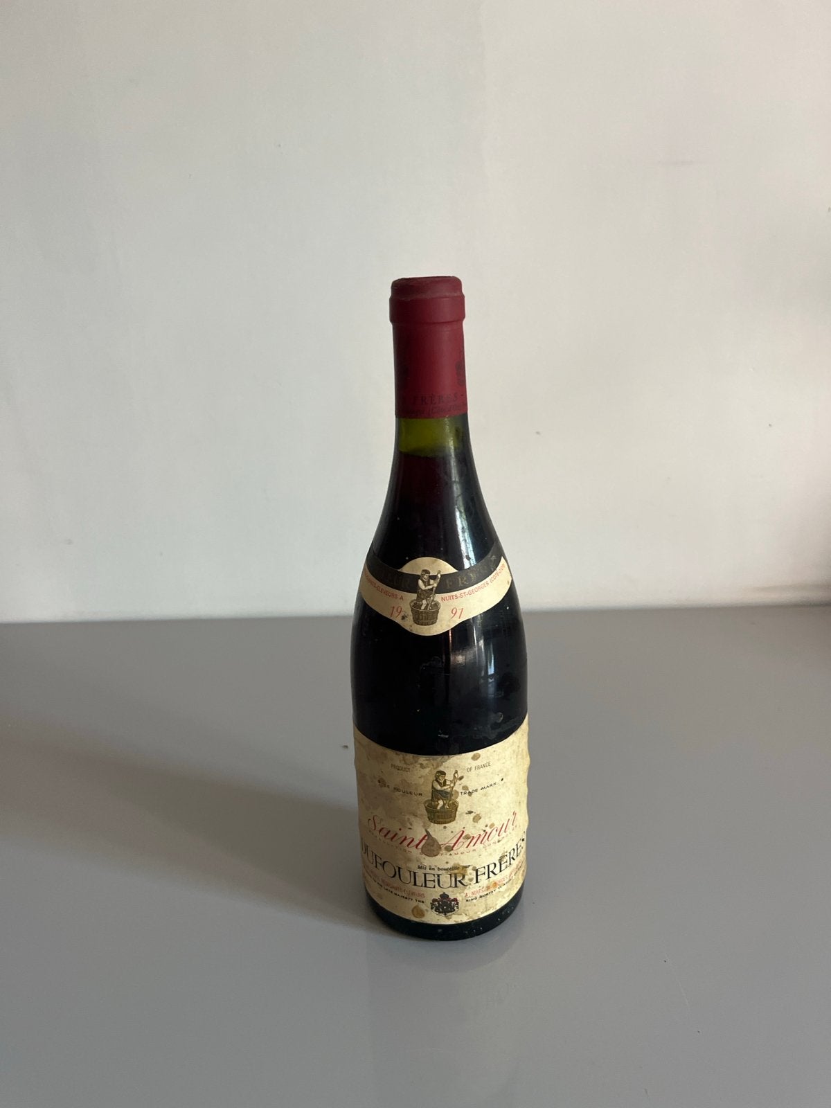 Vintage Saint-Amour Rode Wijn 1997 - D. Fouleur Frères, Gebruikt, Frankrijk, Ophalen of Verzenden, Rode wijn