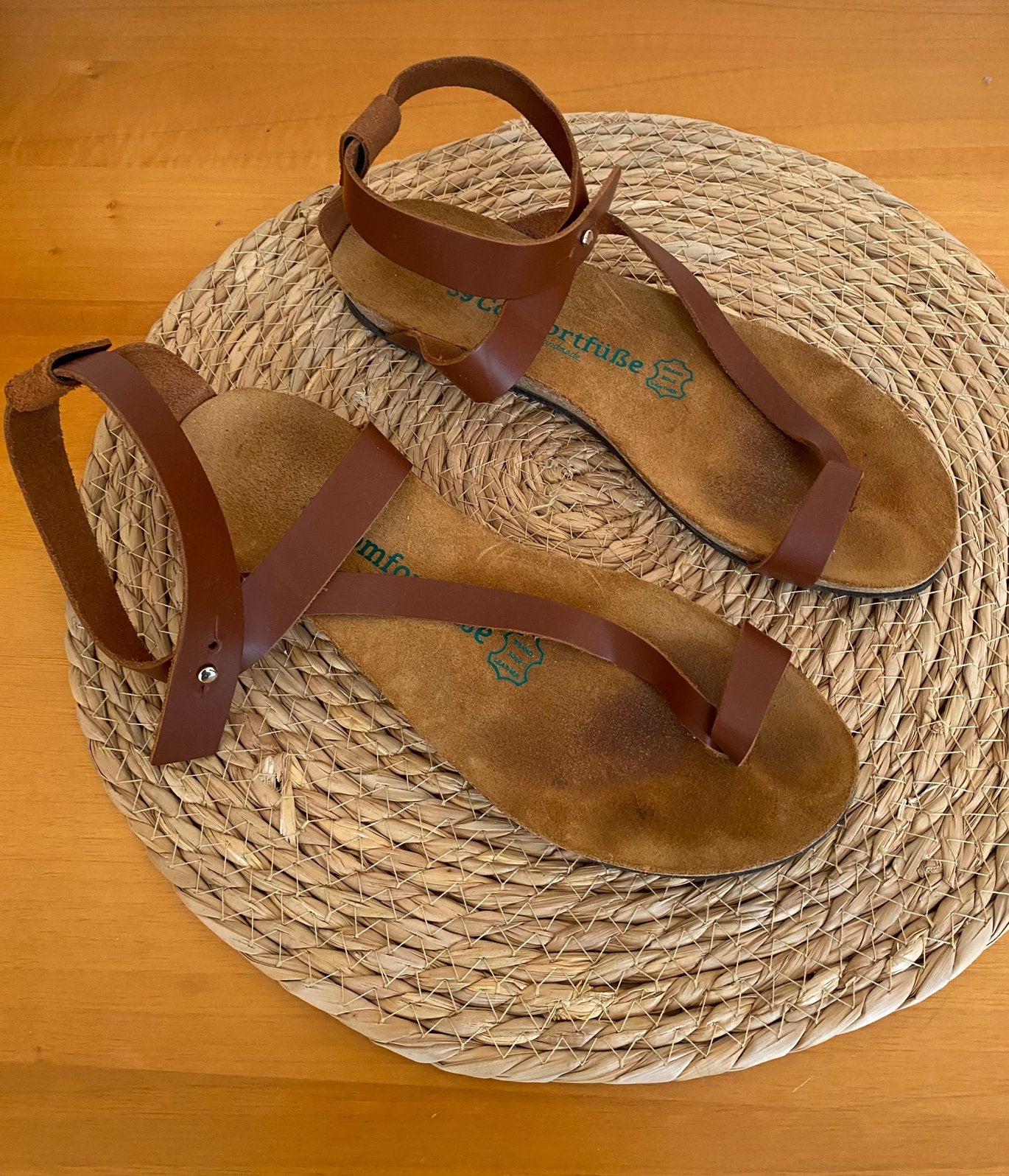 Comfortfüsse leren sandalen - maat 39, Bruin, Zo goed als nieuw, Sandalen of Muiltjes, Ophalen of Verzenden