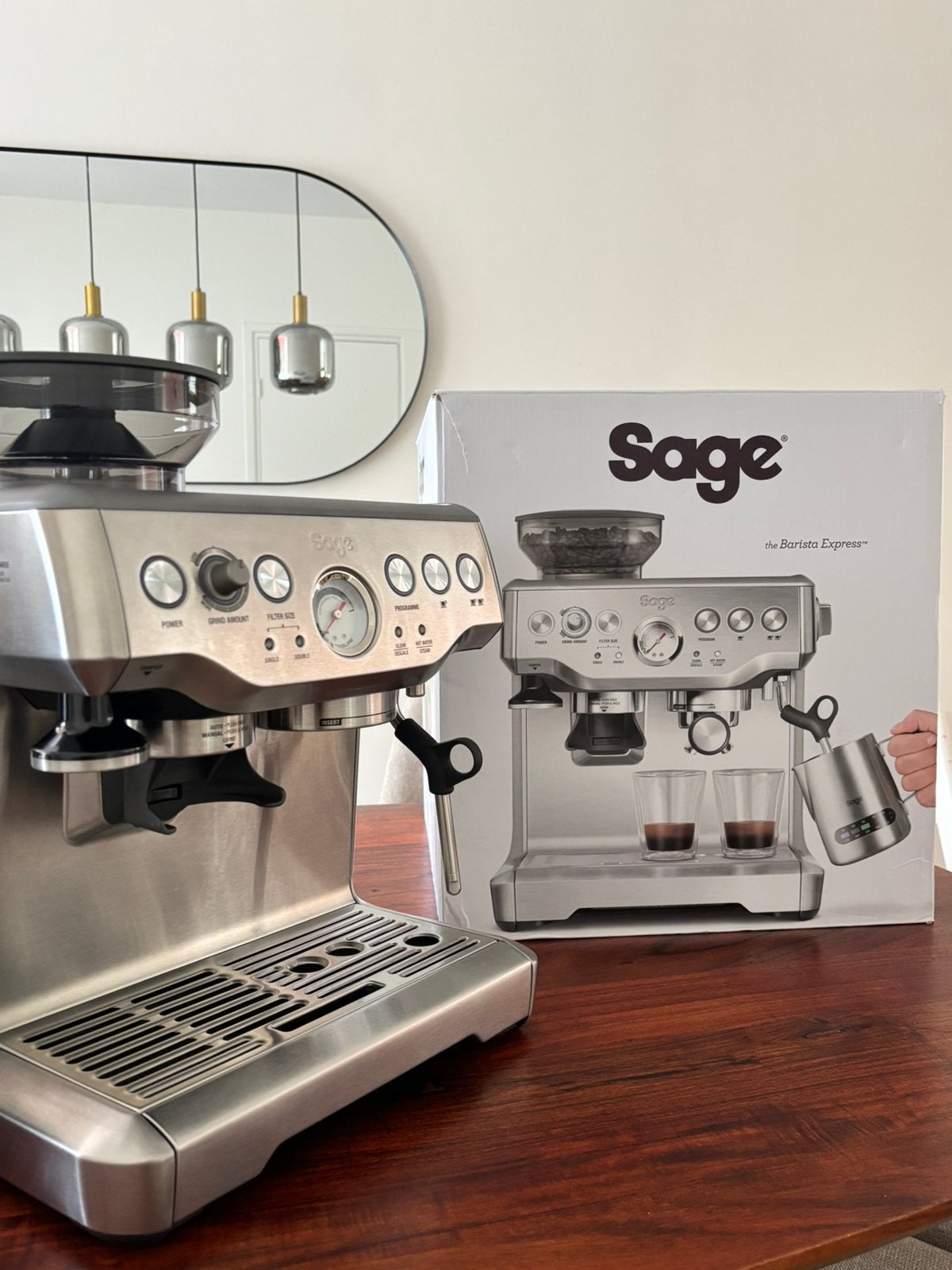 Sage Barista Express – Garantie tot 18-07-2027, Witgoed en Apparatuur, Koffiezetapparaten, Ophalen, Espresso apparaat, Koffiebonen