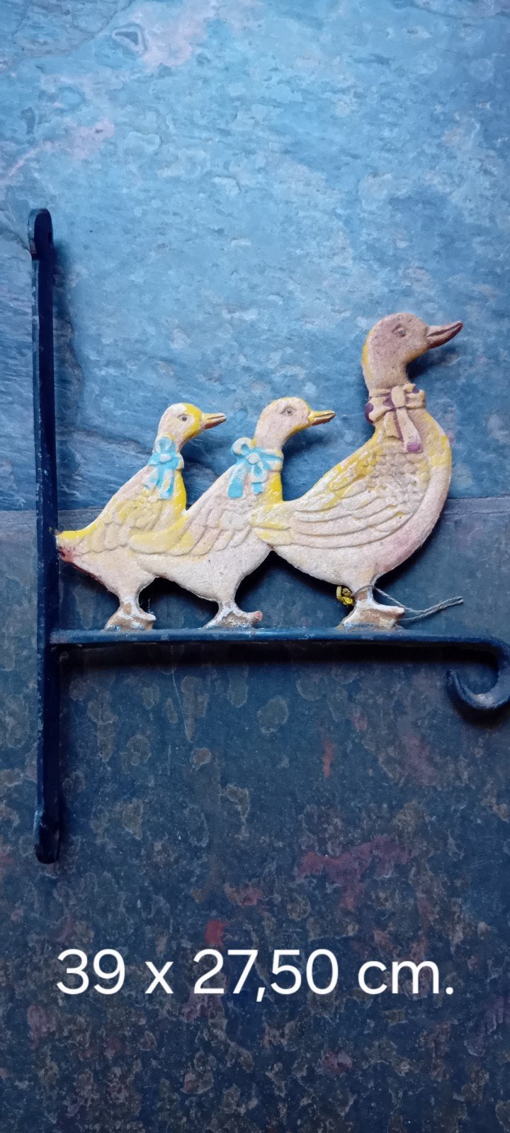 Brocante metalen bloempothanger., Antiek en Kunst, Ophalen of Verzenden