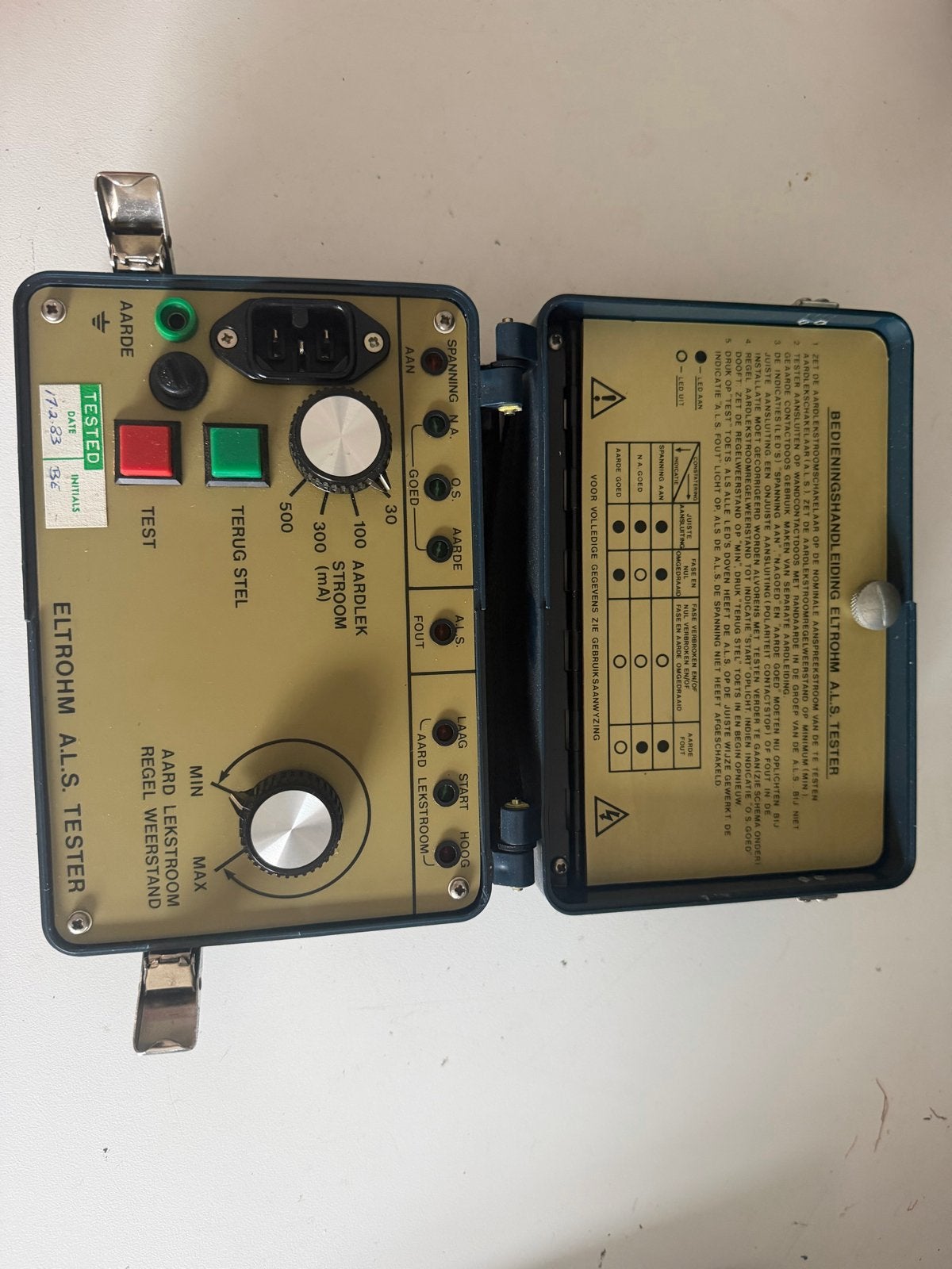 ELTROHM A.L.S. Tester EL1A - Aardlekschakelaar Tester, Ophalen of Verzenden, Gebruikt, Elektriciteit