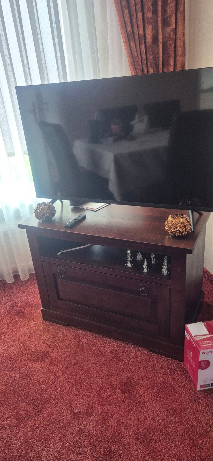 Houten TV-meubel met opbergruimte, Huis en Inrichting, Kasten | Televisiemeubels, Ophalen, Gebruikt, 100 tot 150 cm, Klassiek
