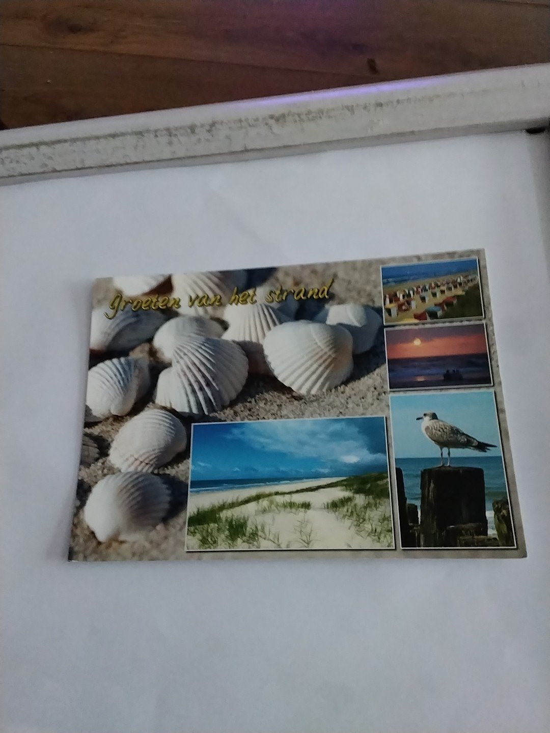 Ansichtkaart 'Groeten van het strand' - Gelopen, Verzamelen, Ophalen of Verzenden, 1980 tot heden, Gelopen
