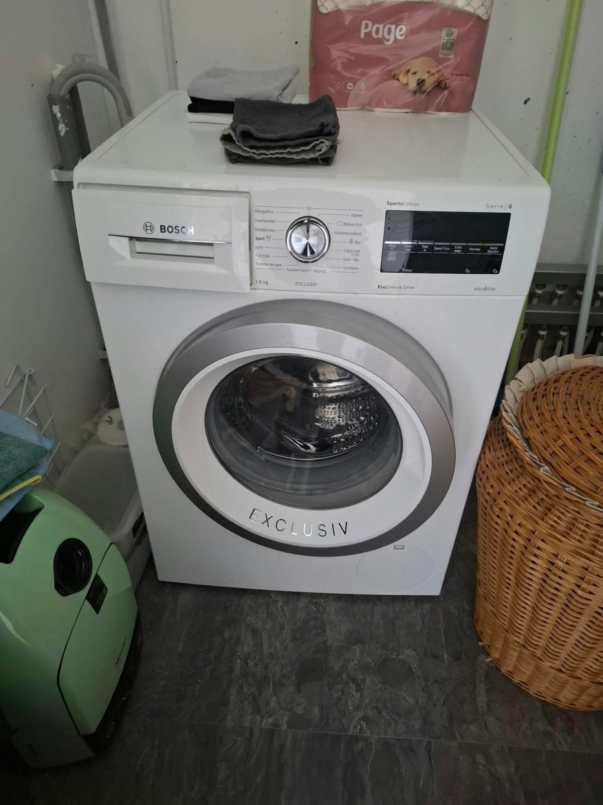 Bosch Serie 6 Exclusiv Wasmachine - Zo goed als nieuw, Ophalen, Zo goed als nieuw, 85 tot 90 cm, 1200 tot 1600 toeren