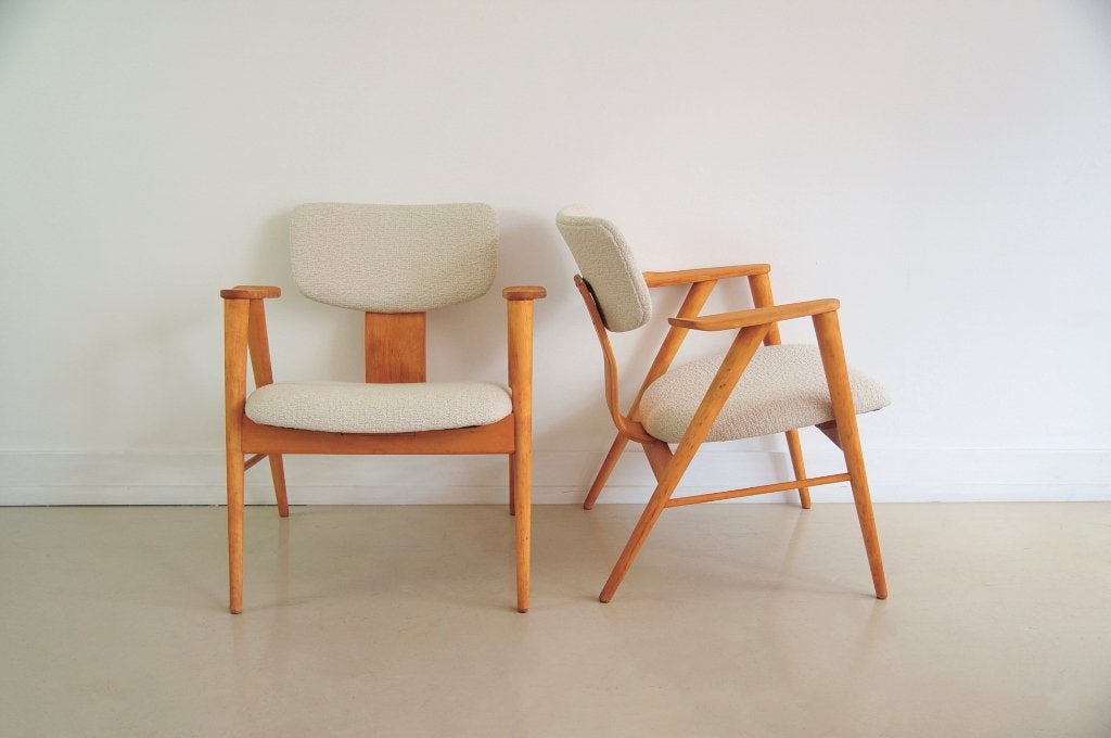 set x2 fauteuils Pastoe FT14, Gebruikt, Vintage, 75 tot 100 cm, Ophalen of Verzenden