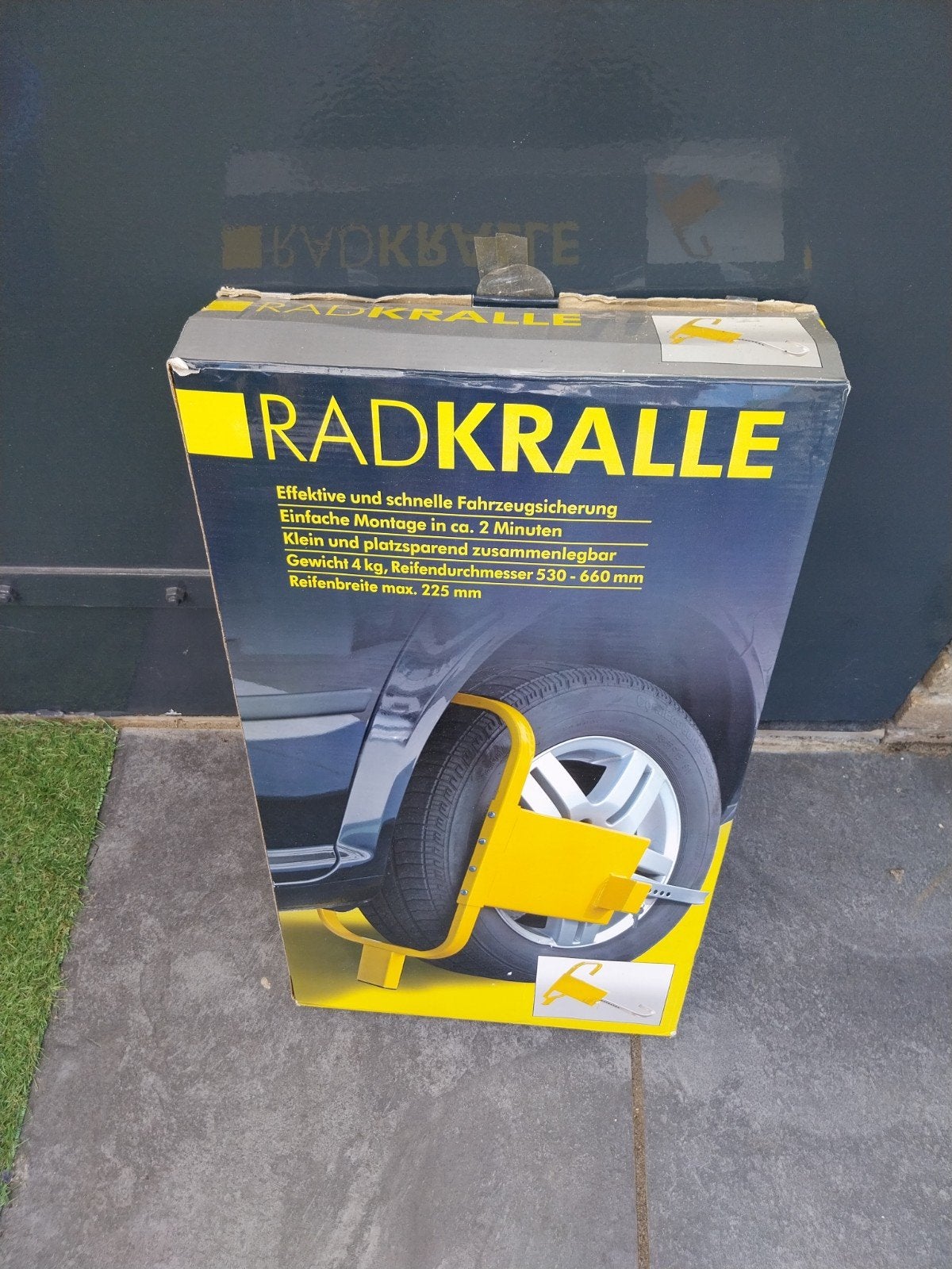 Wielklem Radkralle - Effectieve auto beveiliging, Ophalen