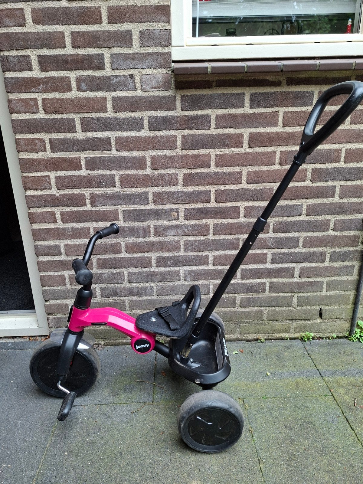 Driewieler met stang, Ophalen, Gebruikt, Terugtraprem, Duwstang