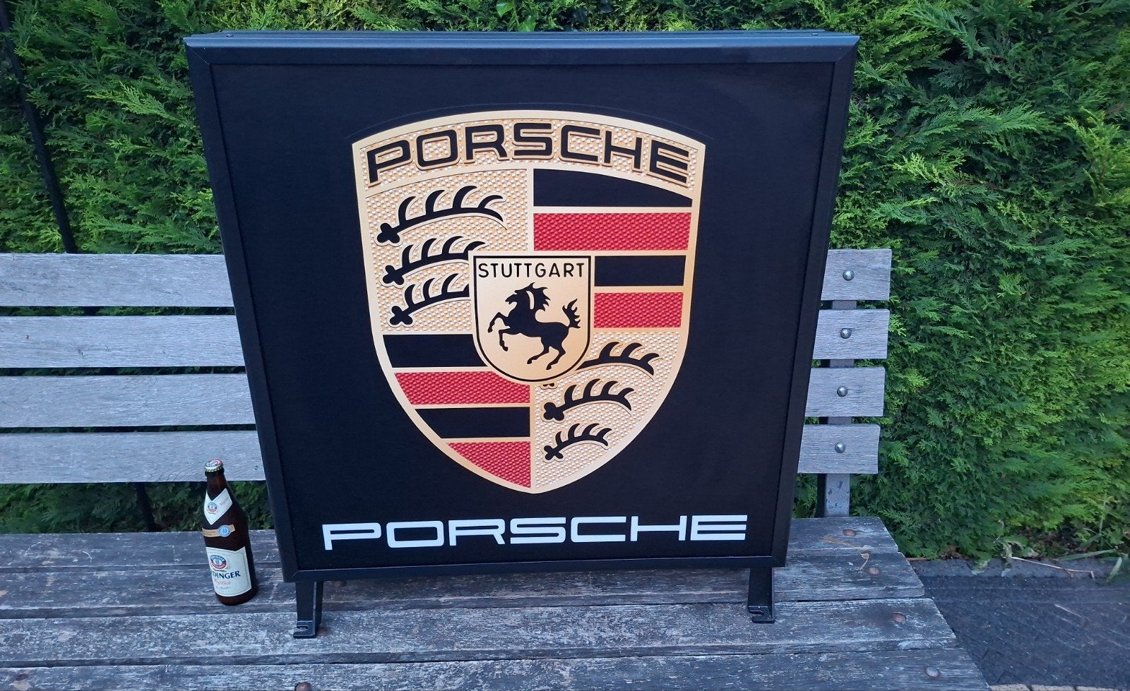 Porsche lichtbak 80x80cm dubbelzijdig, Verzamelen, Ophalen of Verzenden