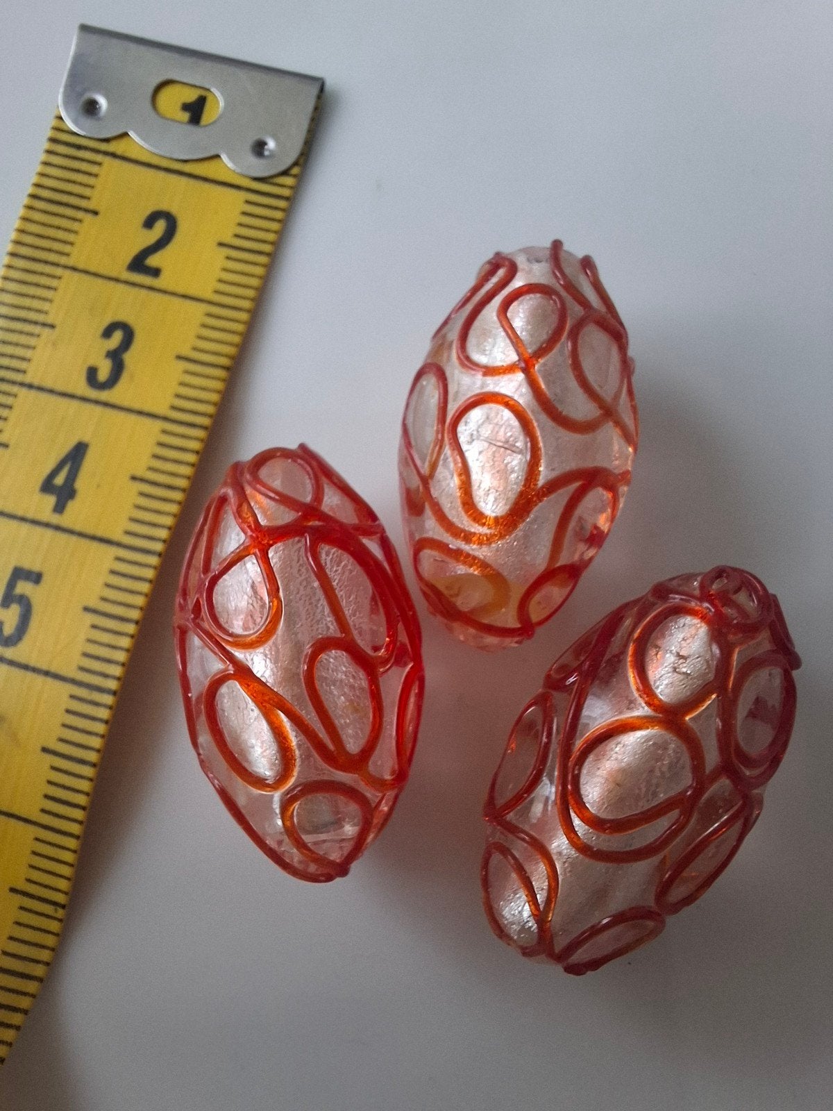 Grote luxe lampwork glaskralen rood kralen, Kraal, -, -, Nieuw