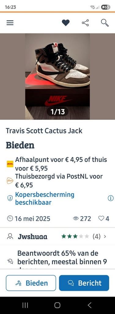 Travis scott  zijn betaald, Kleding | Heren, Schoenen, Ophalen of Verzenden