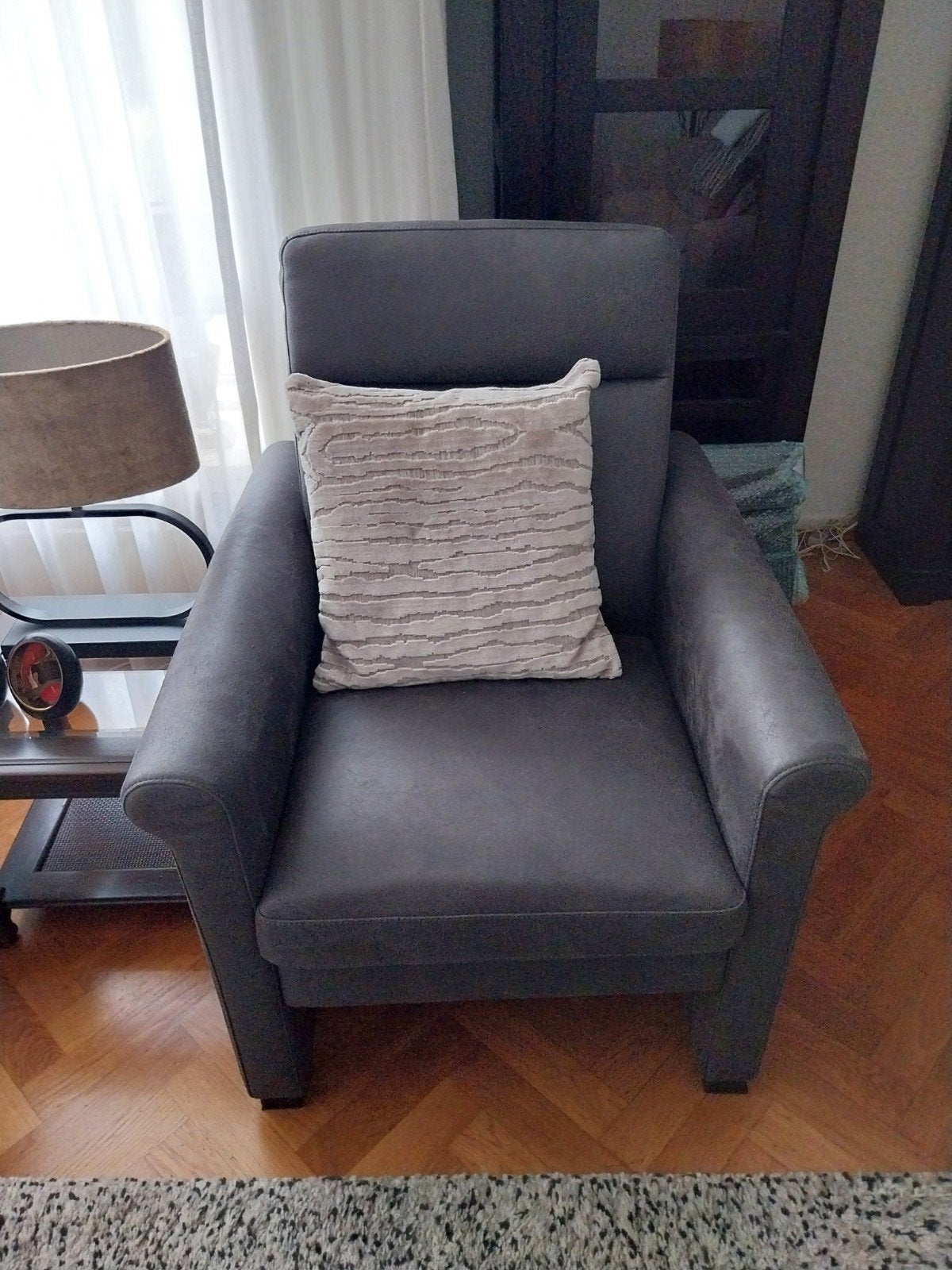 fauteuils  met hocker, Ophalen, Zo goed als nieuw, Grijs, Twee