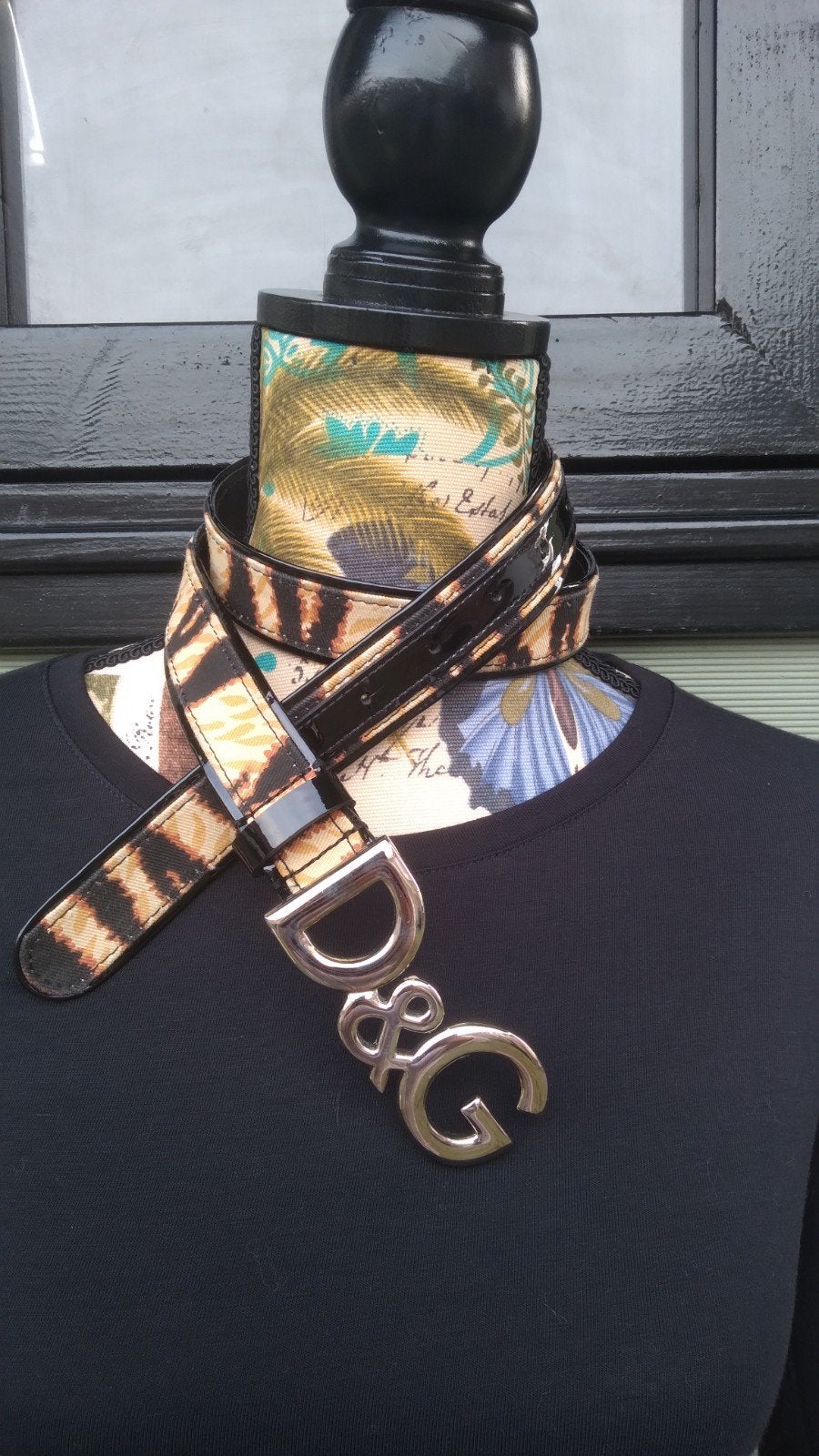 Dolce&Gabbana riem met print 85cm, Dolce & Gabbana, Losse buckle of gesp, Verzenden, Echt leder