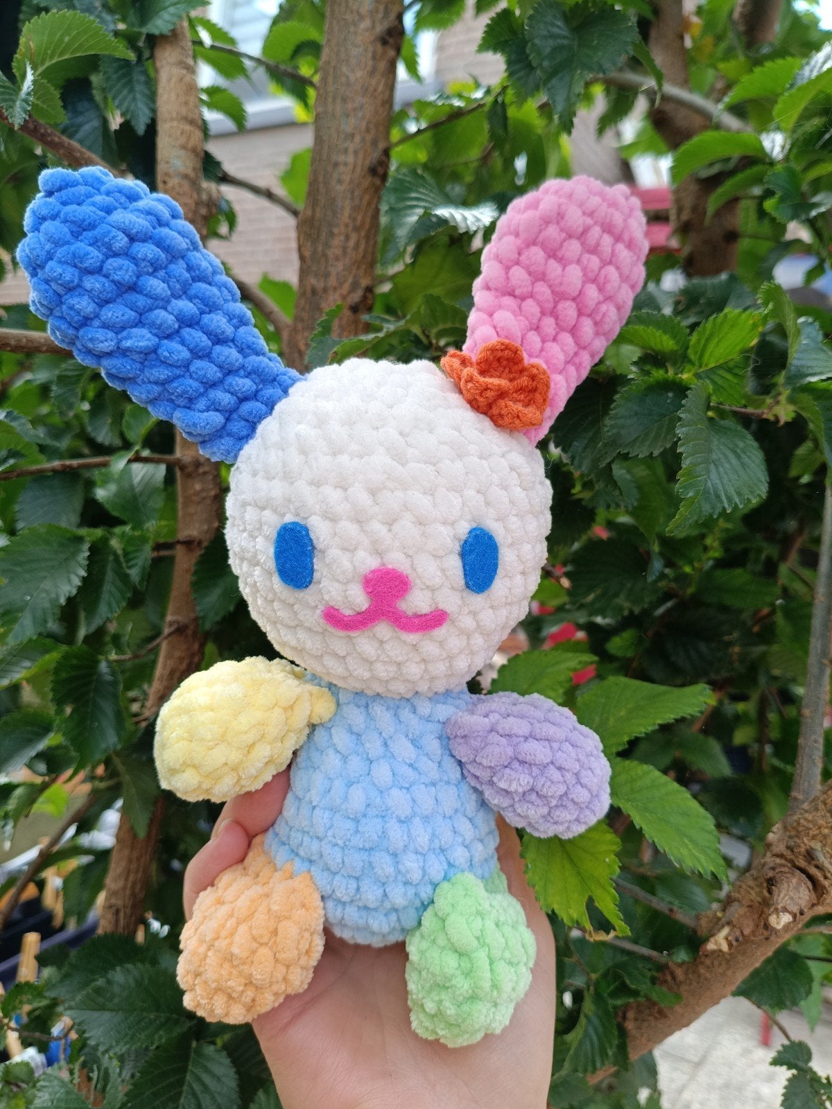 Usahana, Gehaakt Pluchen Konijn – Amigurumi Knuffel, Ophalen of Verzenden, Zo goed als nieuw, Konijn