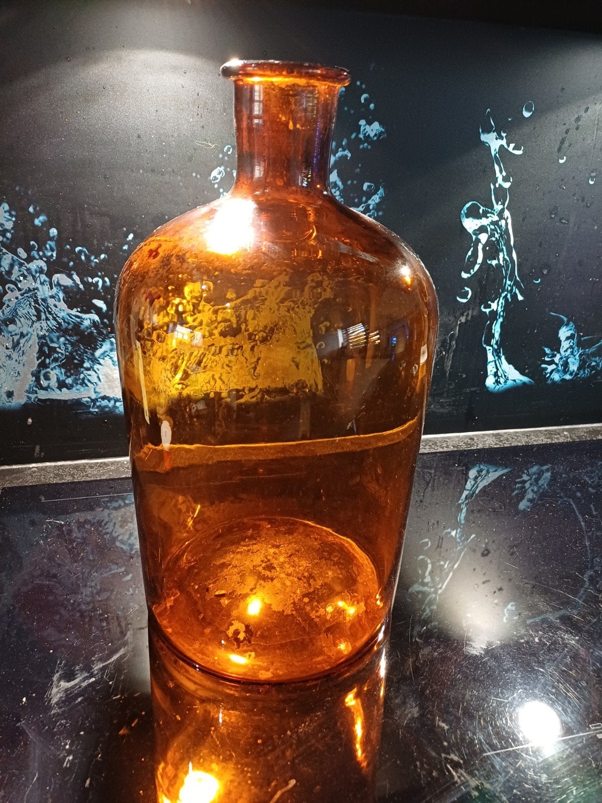 Grote Vintage Apothekersfles Bruin Glas - XL Vaas 32 cm, Ophalen