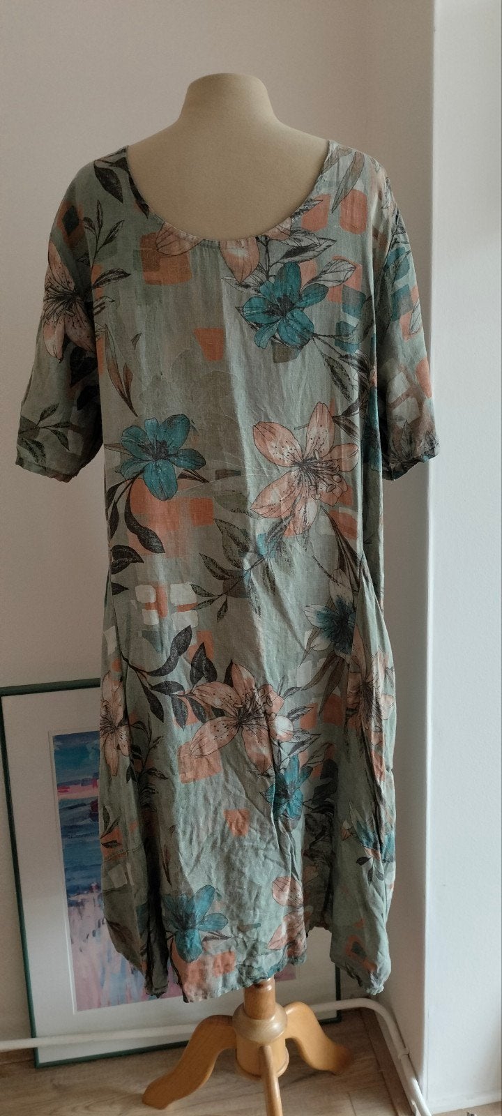 Made in Italy - Linnen Jurk - One Size, Maat 46/48 (XL) of groter, Ophalen of Verzenden, Onbekend, Knielengte