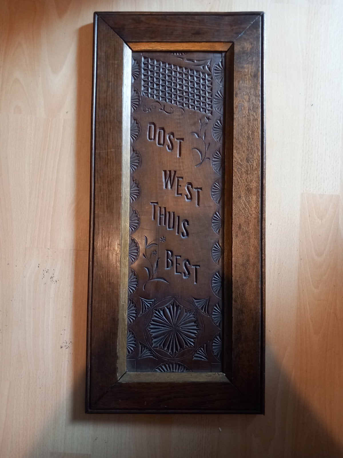 Antiek wandpanel Fries houtsnijwerk., Antiek en Kunst, Ophalen of Verzenden, Rechthoekig, Minder dan 50 cm