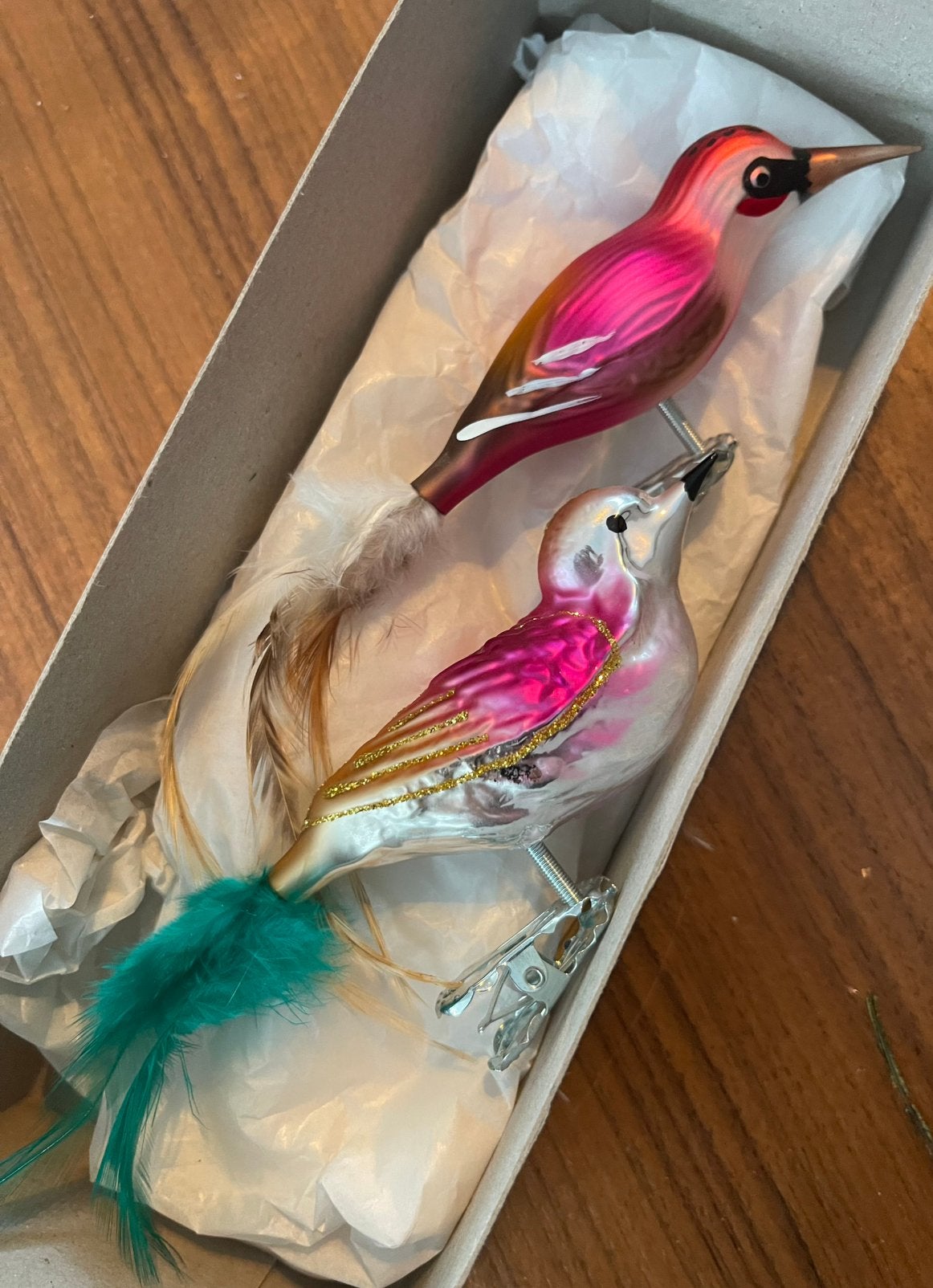 Sissy Boy twee vogels roze groot glas, Ophalen, Zo goed als nieuw