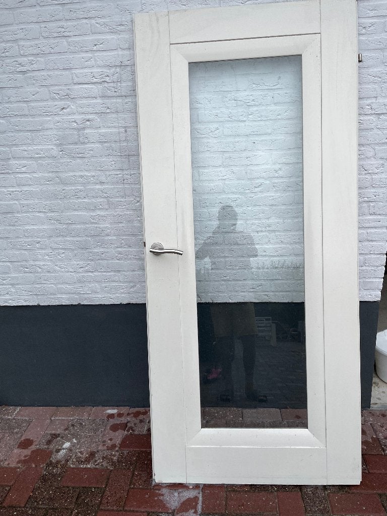 Binnendeur met glas opdek links draaiend, Ophalen, Gebruikt, 80 tot 100 cm, Binnendeur