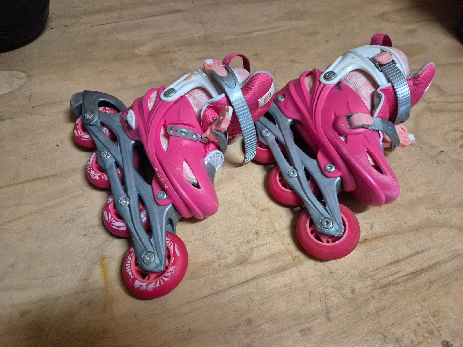 Roze Nijdam verstelbare skeelers inline skates, maat 29-32, Gebruikt, Overige typen, Info@nijdam.com, Ophalen of Verzenden