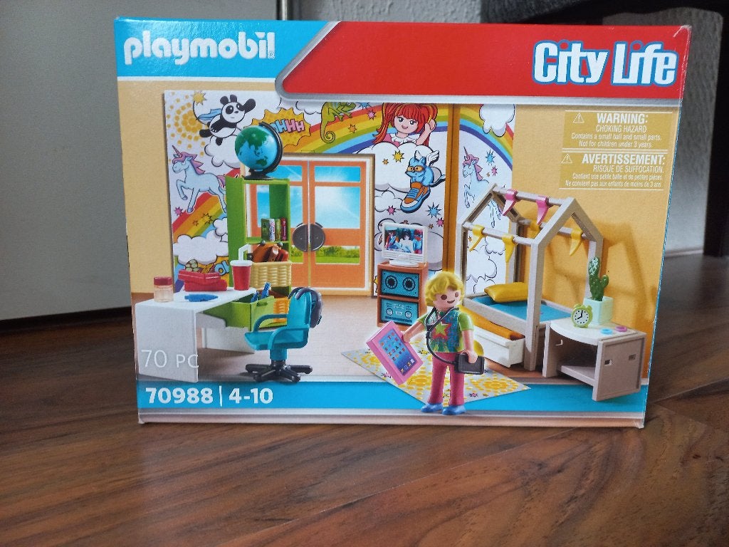 Playmobil 70988 City Life Tienerkamer – met doos, Kinderen en Baby's, Gebouw, Complete set, Ophalen of Verzenden, Zo goed als nieuw
