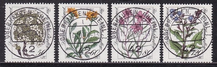 141 - West Duitsland michel 1188/1191 gestempeld , Bedreigde, Verzenden, BRD, Gestempeld