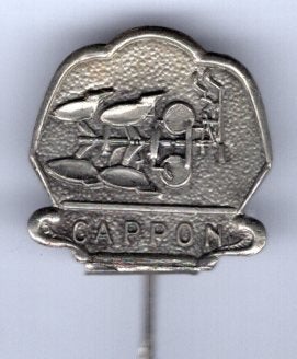 CAPPON zilverkleurig landbouwmachines speldje ( H_024), Verzenden, Zo goed als nieuw, Transport, Speldje of Pin