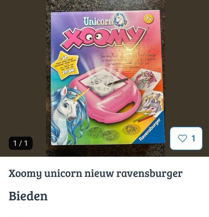 Xoomy Unicorn Tekenset Ravensburger - teab, Ophalen of Verzenden, Zo goed als nieuw, Knutselen