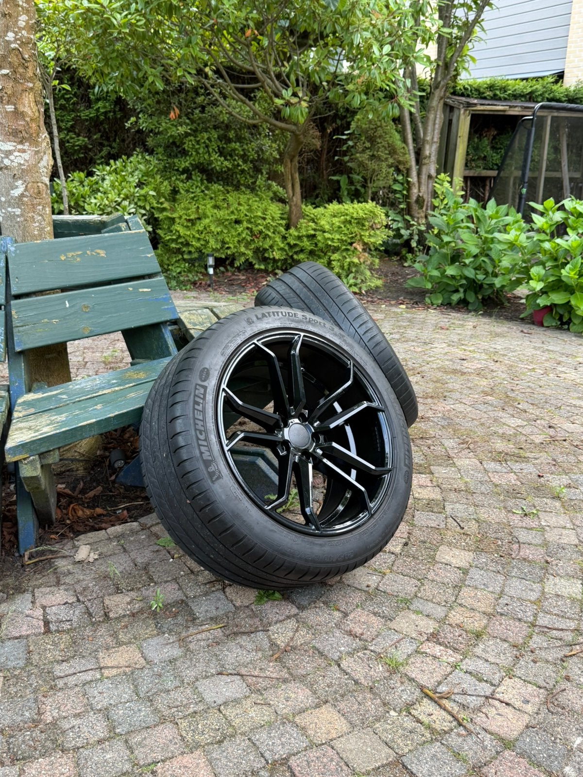 20 Inch Zwarte Velgen met Michelin Latitude Sport 3, Auto-onderdelen, Banden en Velgen, Ophalen, 295 mm, Banden en Velgen, All Season