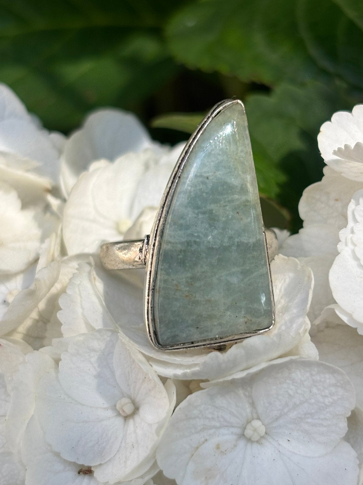 Aquamarijn Edelsteenring, maat 21, Sieraden, Tassen en Uiterlijk, Ringen, 20 of groter, Blauw, Nieuw, Ophalen of Verzenden