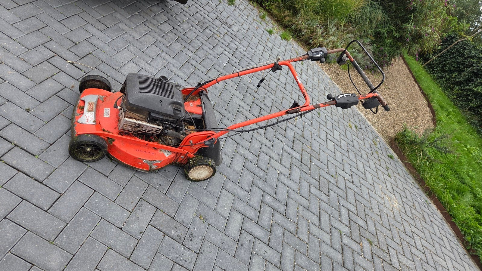 Sabo benzine grasmaaier, Cirkelmaaier, Gebruikt, 40 t/m 49 cm, Ophalen