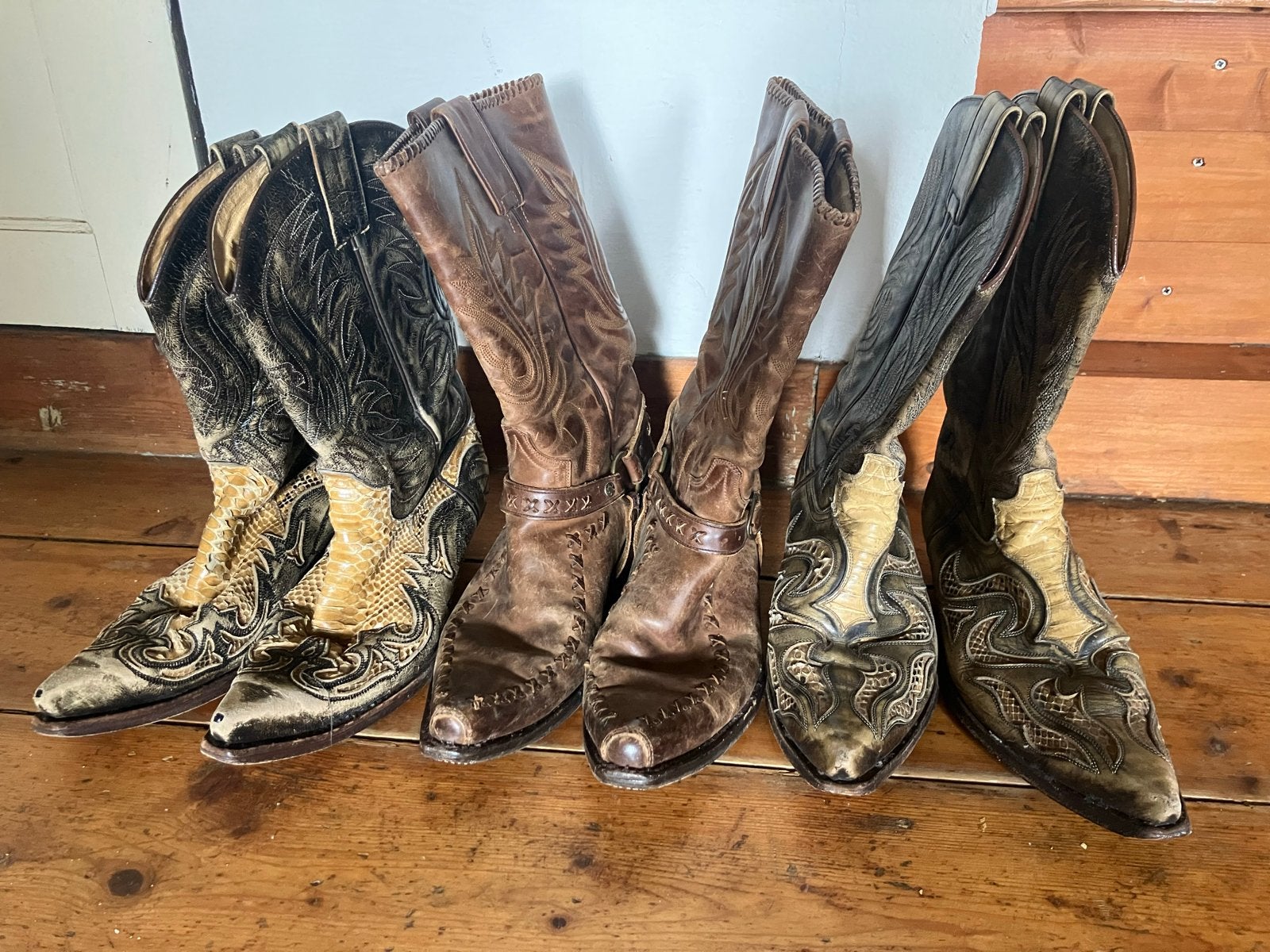 Vintage Western Laarzen - Diverse Stijlen, Kleding | Dames, Bruin, Lage of Enkellaarzen, Ophalen of Verzenden, Gedragen