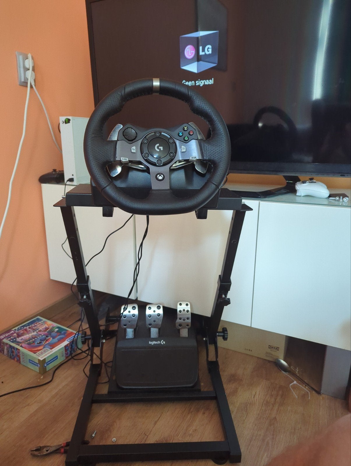 Logitech G920 Racestuur met Pedalen en Wheel Stand Pro, Spelcomputers en Games, Ophalen, Racestuur, Gebruikt, PC