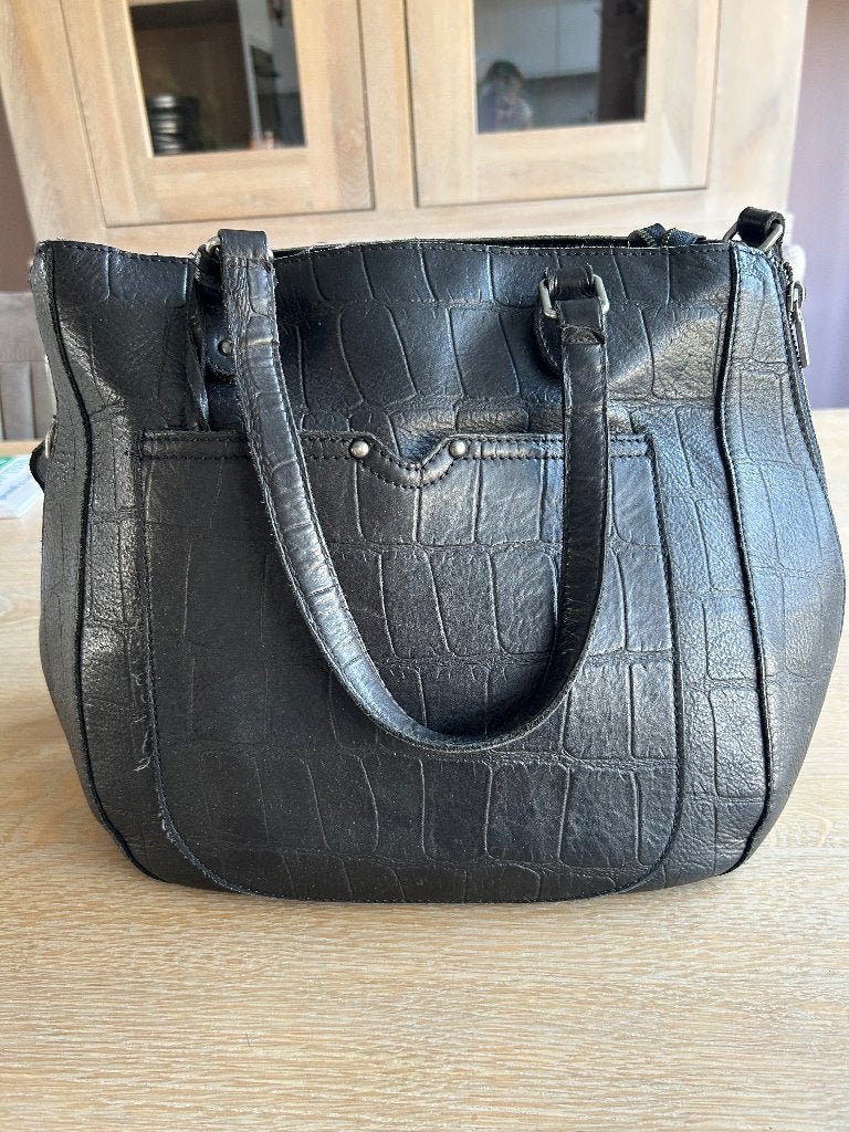 Leren tas merk Cowboysbag zwart, Ophalen of Verzenden, Zo goed als nieuw, Zwart, Handtas