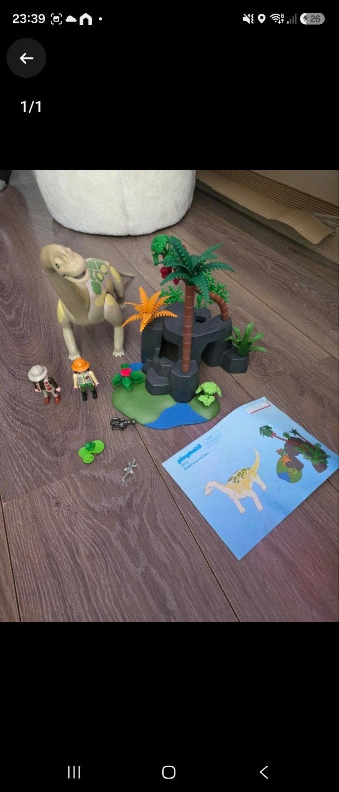 Playmobil Dinosaurus Brachiosaurus met grot en figuren, Ophalen of Verzenden, Zo goed als nieuw