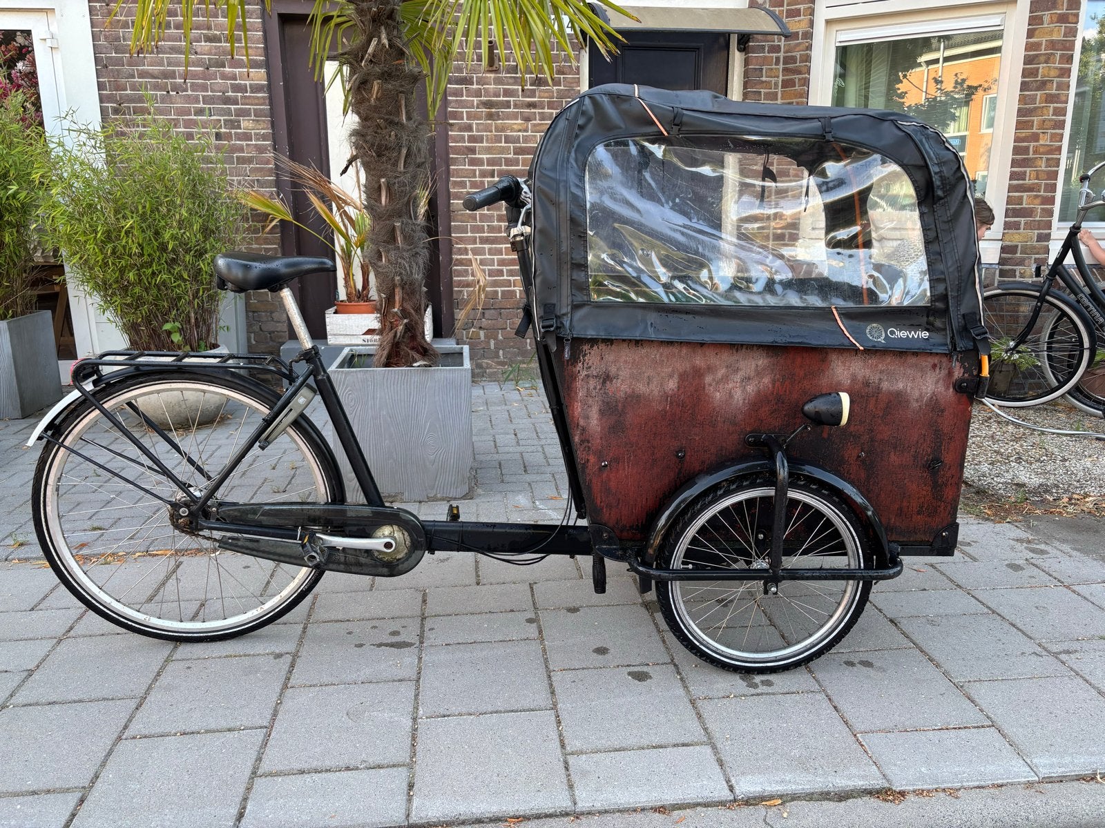 Bakfiets Babboe Big met Qiewie huif, Overige merken, 4 kinderen of meer, Gebruikt, Huif