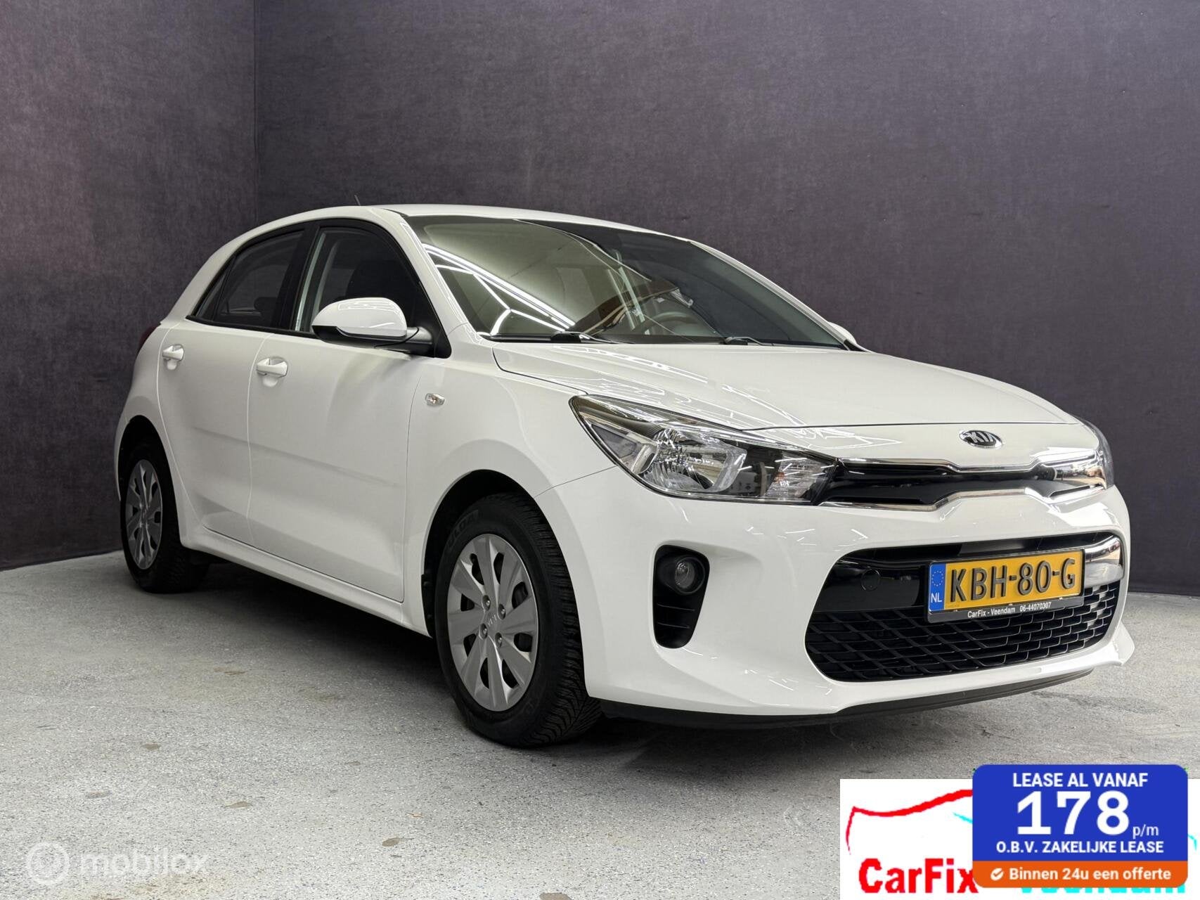 Kia Rio 1.2 CVVT ComfortLine, 83 pk, Euro 6, 4 cilinders, Wit