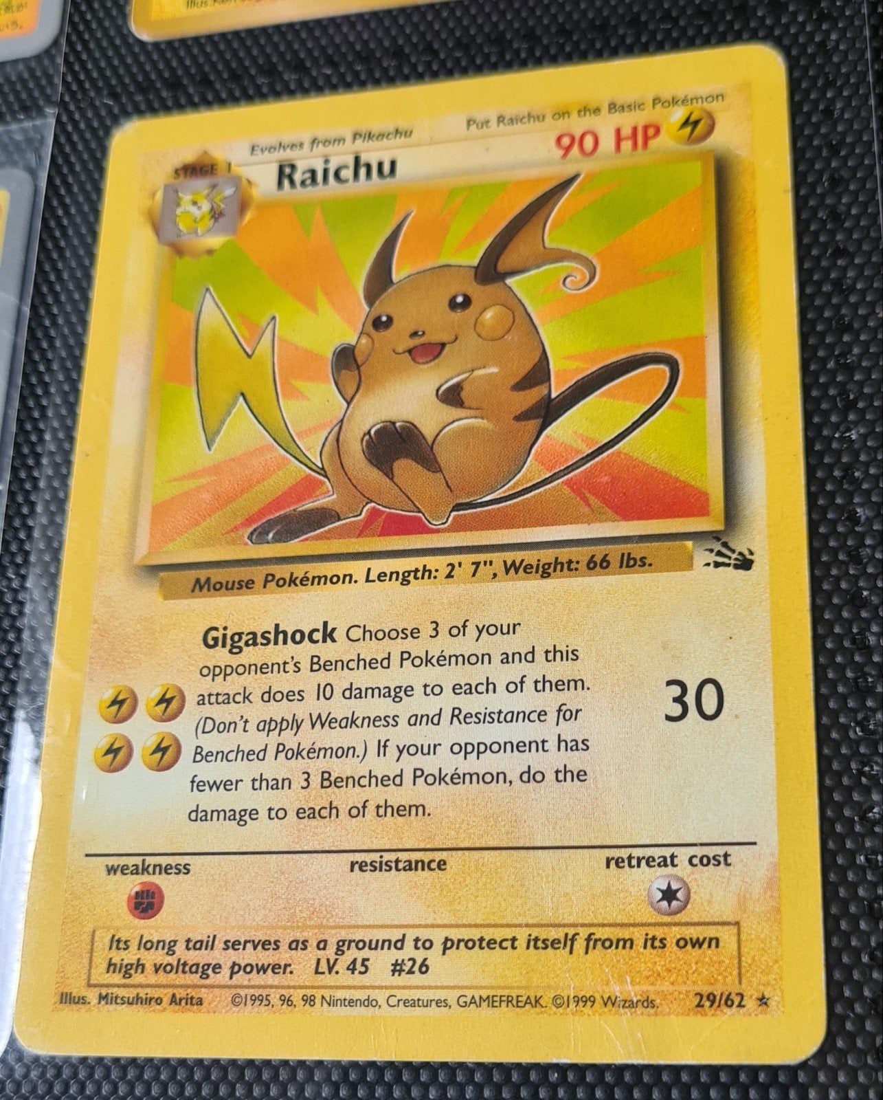Pokémon Raichu Kaart 29/62 (1999 Wizards), Verzenden, Zo goed als nieuw, Losse kaart