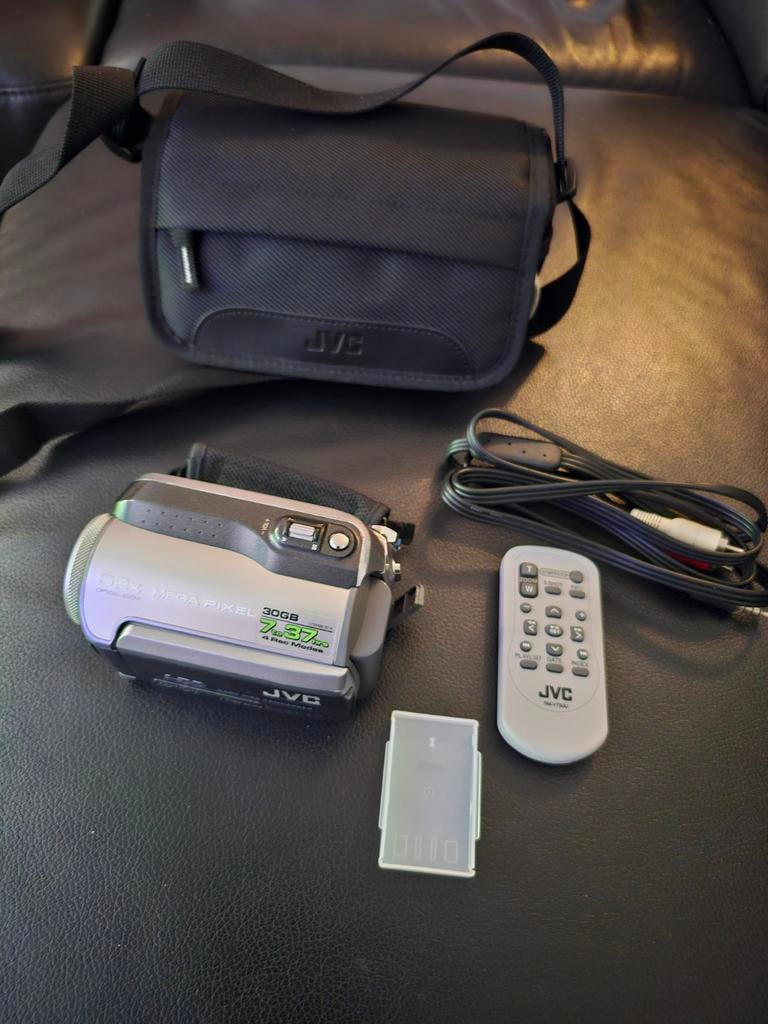 Nette JVC everio GZ-MG155AG camcorder met toebehoren., Ophalen, Harde schijf, JVC, Zo goed als nieuw