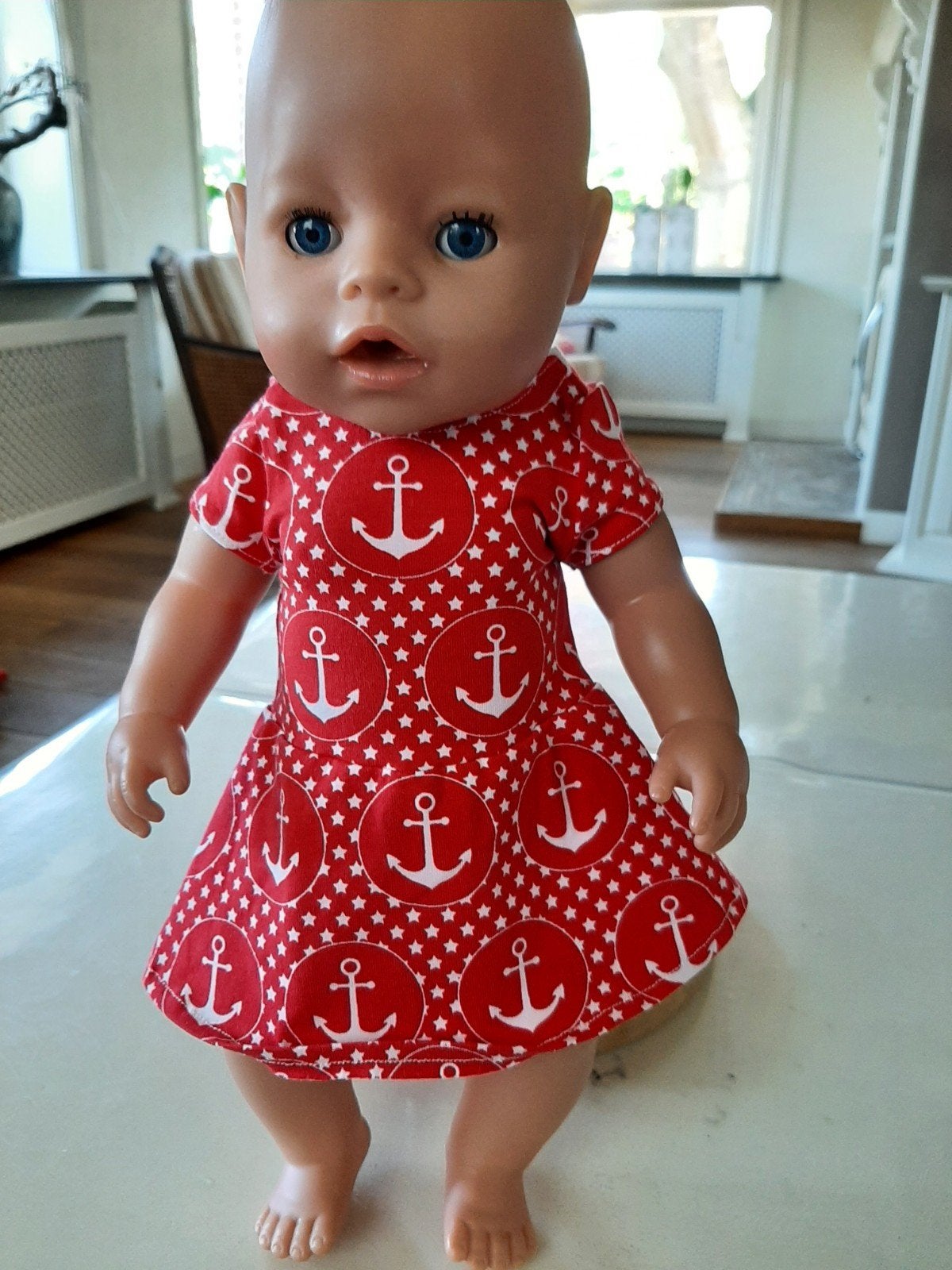1 delig matroos jurkje baby born pop 43cm, Ophalen of Verzenden, Nieuw, Babypop