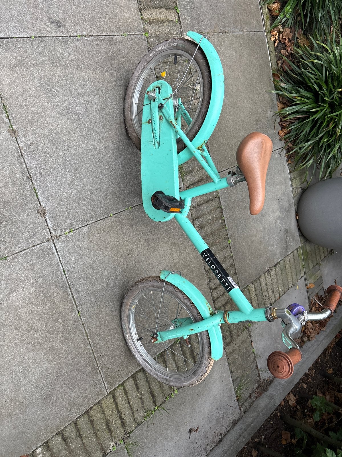 Veloretti Kinderfiets - Mintgroen - 16 inch, Ophalen, Gebruikt, Velgrem, 16 tot 20 inch