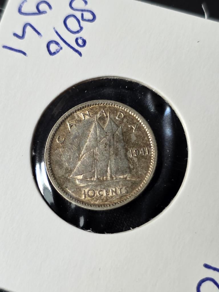 10 cent 1941 Canada, Postzegels en Munten, Munten | Amerika, Verzenden, Noord-Amerika, Losse munt, Zilver