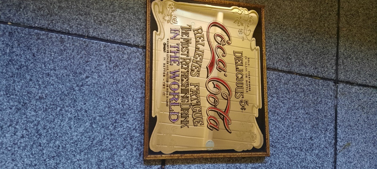 Vintage Coca-Cola spiegel - Decoratieve wandspiegel, Ophalen of Verzenden, Rechthoekig, Minder dan 50 cm, Minder dan 100 cm