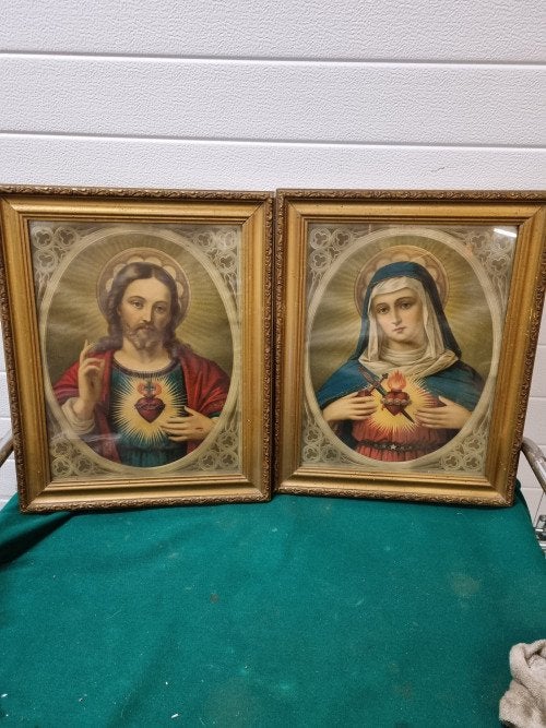 Schilderij druk prenten maria vintage (jezus verkocht), Ophalen of Verzenden, 'T Olde Gre-j, Info@toldegrej.nl, Endepoelstraat 20f Didam