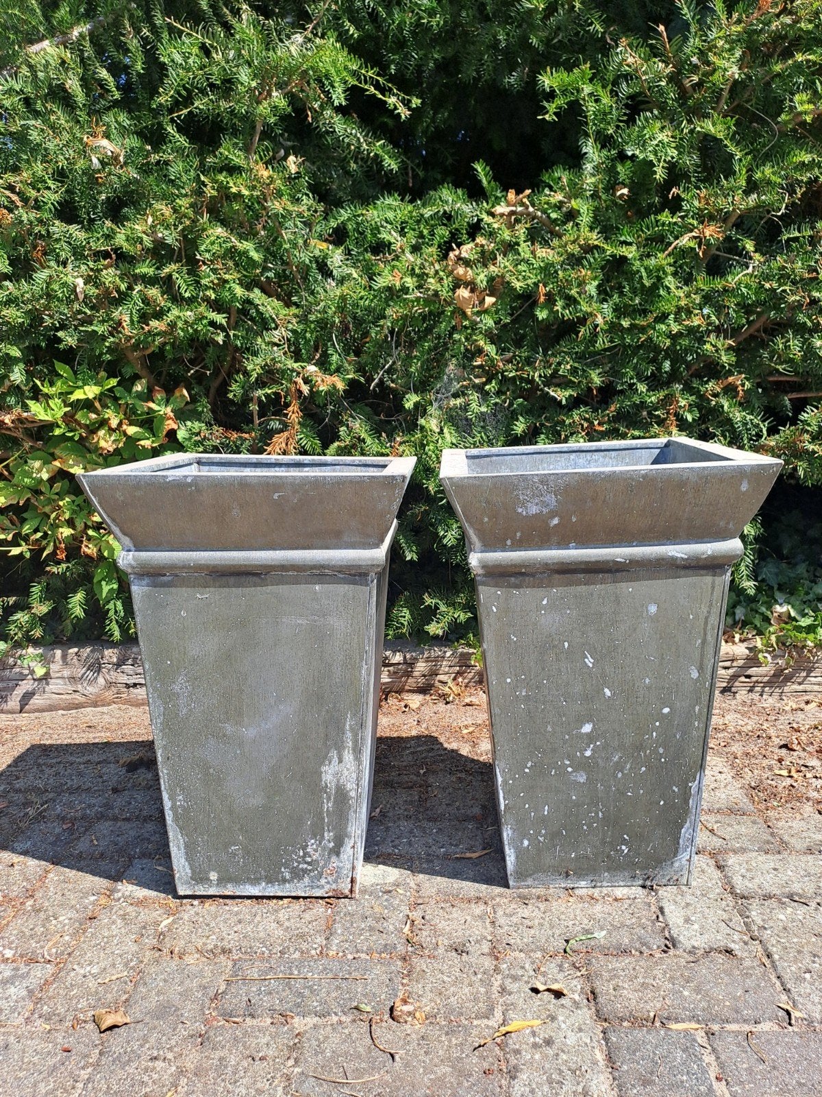 2 Zinken Bloembakken - 38x58cm, Tuin en Terras, Bloembakken en Plantenbakken, Ophalen, Gebruikt, Minder dan 60 cm, Vierkant
