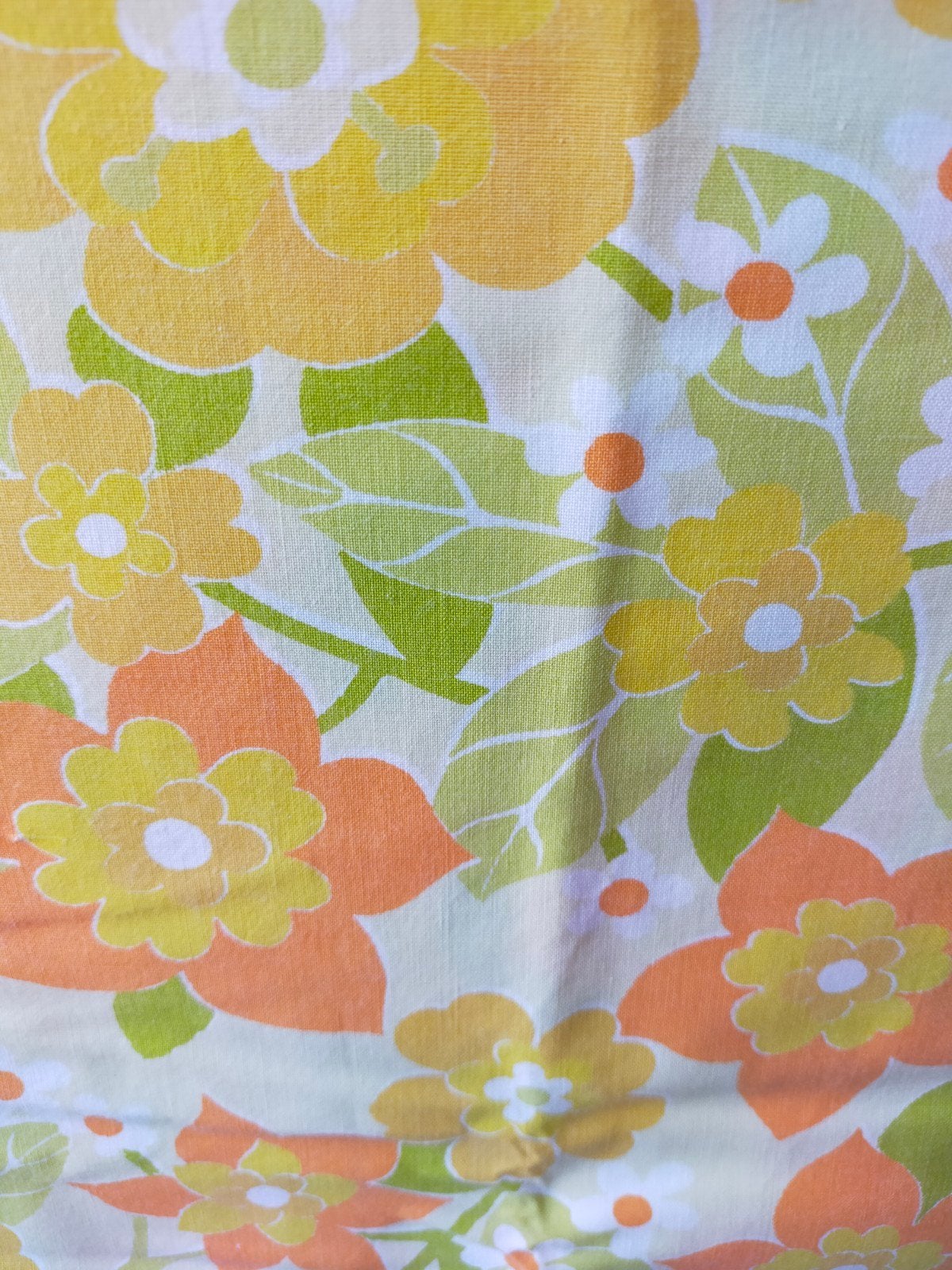 2 vintage lakens met bloemen geel en roze, Ophalen of Verzenden, Zo goed als nieuw, Eenpersoons
